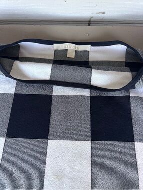 Nordstrom Black and White Check Plaid Knit Top